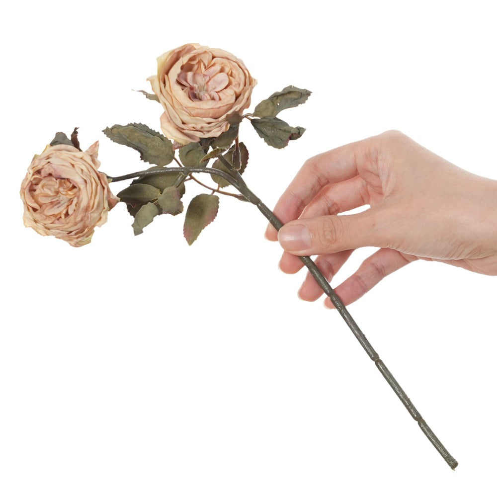 Real Touch Artificial Rose Stems, 2-Pack 13" Long with 2.5" Rose Heads, Faux Floral Decor for Vases, Weddings, Home & Commercial Styling