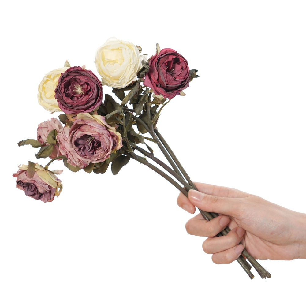 Real Touch Artificial Rose Stems, 2-Pack 13" Long with 2.5" Rose Heads, Faux Floral Decor for Vases, Weddings, Home & Commercial Styling