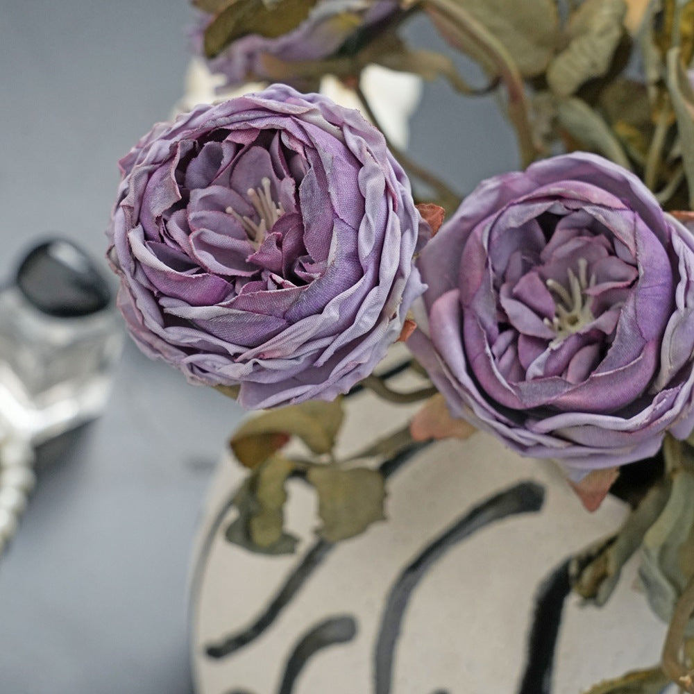 Real Touch Artificial Rose Stems, 2-Pack 13" Long with 2.5" Rose Heads, Faux Floral Decor for Vases, Weddings, Home & Commercial Styling