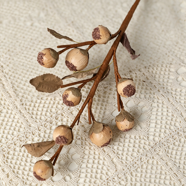 Artificial Monk Fruit Stems, 16" Real-Touch Faux Dried Fruit Branches, 2-Pack Bulk Set for Fall Centerpieces, Wedding Decor & Vintage Home Styling