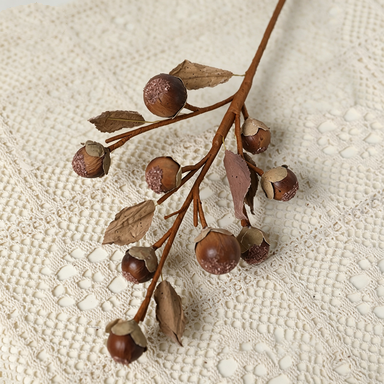 Artificial Monk Fruit Stems, 16" Real-Touch Faux Dried Fruit Branches, 2-Pack Bulk Set for Fall Centerpieces, Wedding Decor & Vintage Home Styling
