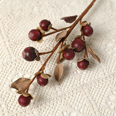 Artificial Monk Fruit Stems, 16" Real-Touch Faux Dried Fruit Branches, 2-Pack Bulk Set for Fall Centerpieces, Wedding Decor & Vintage Home Styling