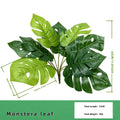 Real-Touch Artificial Monstera Leaf Plant, 13" Tall Faux Potted Greenery for Home Decor, Wedding Centerpieces, and Outdoor Spaces