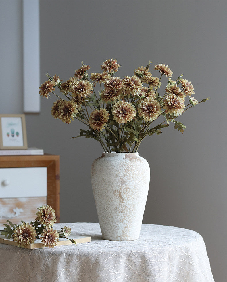 Artificial Daisy Stem, 21" Real-Touch Silk Flower for Vase Arrangements, Home Decor, Weddings & Cottagecore Style