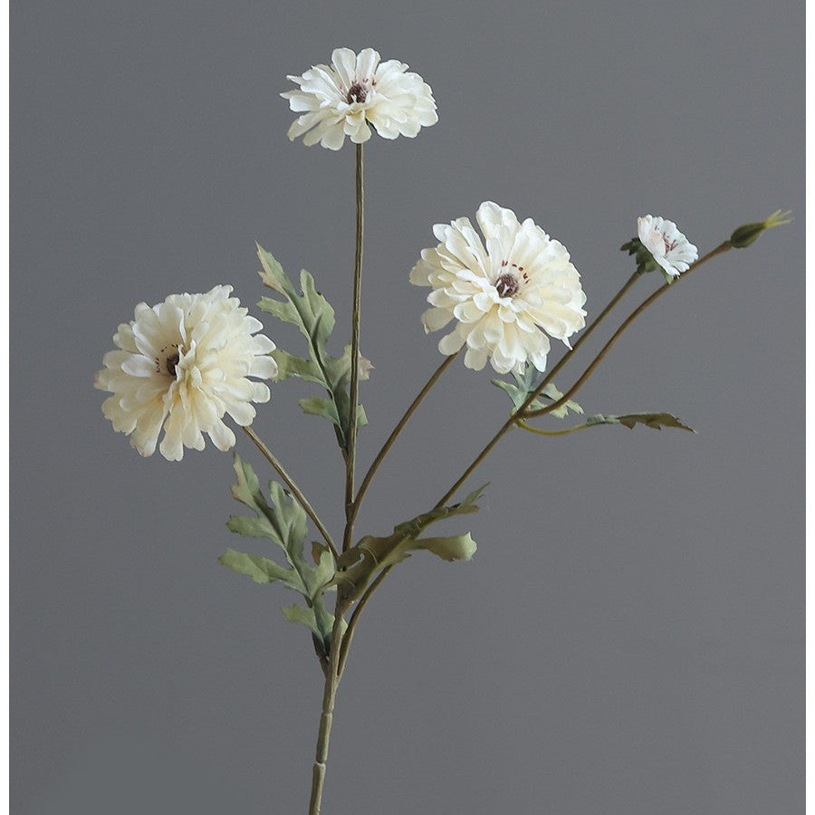 Artificial Daisy Stem, 21" Real-Touch Silk Flower for Vase Arrangements, Home Decor, Weddings & Cottagecore Style
