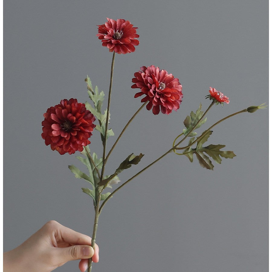 Artificial Daisy Stem, 21" Real-Touch Silk Flower for Vase Arrangements, Home Decor, Weddings & Cottagecore Style