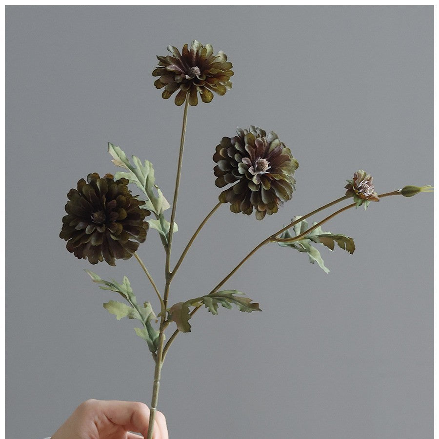 Artificial Daisy Stem, 21" Real-Touch Silk Flower for Vase Arrangements, Home Decor, Weddings & Cottagecore Style
