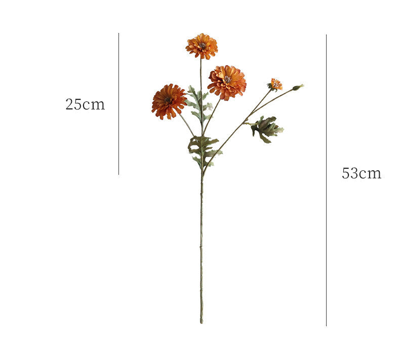 Artificial Daisy Stem, 21" Real-Touch Silk Flower for Vase Arrangements, Home Decor, Weddings & Cottagecore Style