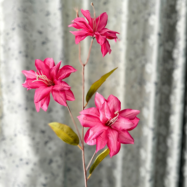 Artificial Lily Stems, 33" Tall, Real-Touch Silk Flowers for Weddings, Home Decor, and Event Staging