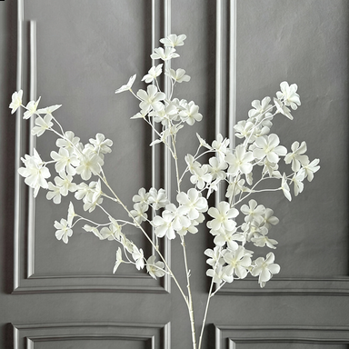 Artificial Apple Blossom Stems, 43" Tall with 2.5" Real-Touch Flower Heads, Pink Faux Floral for Weddings, Home Decor & Bulk Arrangements