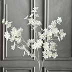 Artificial Apple Blossom Stems, 43" Tall with 2.5" Real-Touch Flower Heads, Pink Faux Floral for Weddings, Home Decor & Bulk Arrangements