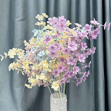 Artificial Apple Blossom Stems, 43" Tall with 2.5" Real-Touch Flower Heads, Pink Faux Floral for Weddings, Home Decor & Bulk Arrangements