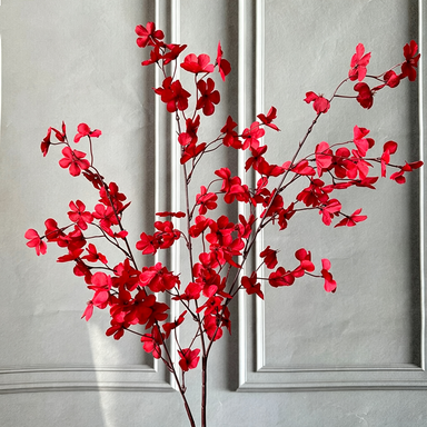 Artificial Apple Blossom Stems, 43" Tall with 2.5" Real-Touch Flower Heads, Pink Faux Floral for Weddings, Home Decor & Bulk Arrangements