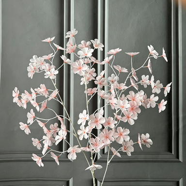 Artificial Apple Blossom Stems, 43" Tall with 2.5" Real-Touch Flower Heads, Pink Faux Floral for Weddings, Home Decor & Bulk Arrangements
