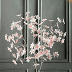 Artificial Apple Blossom Stems, 43" Tall with 2.5" Real-Touch Flower Heads, Pink Faux Floral for Weddings, Home Decor & Bulk Arrangements