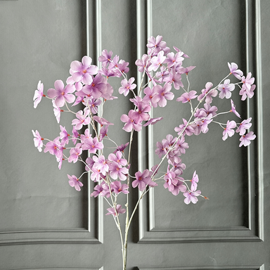 Artificial Apple Blossom Stems, 43" Tall with 2.5" Real-Touch Flower Heads, Pink Faux Floral for Weddings, Home Decor & Bulk Arrangements