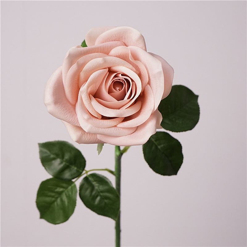 Premium Real-Touch Faux Rose, 26" Tall, 4" Bloom, Single Stem for Vase, Wedding Bouquets, Home Decor, Cottagecore Style