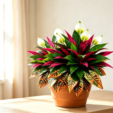 Artificial Peace Lily & Dracaena Combo Set, 23" Tall Faux Plants for Home Decor, Office Greenery, Modern Indoor Arrangement (Set of 3)