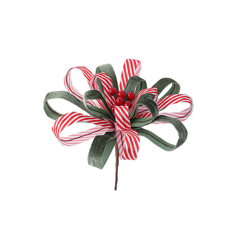 Christmas Red Berry Cloth Floral Pick, 10" Tall, Light Luxury Style, Festive Holiday Decor
