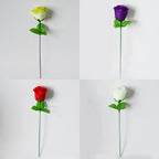 Peacock Roses Artificial Flowers, Single Stem DIY Fake Flowers for Weddings & Holidays, 12-Pack (13" Tall, 2" Bloom Diameter)
