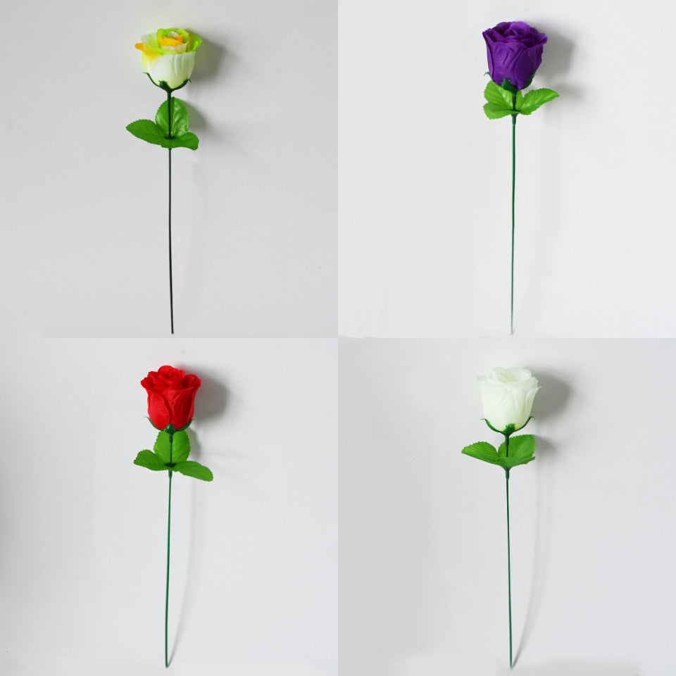 Peacock Roses Artificial Flowers, Single Stem DIY Fake Flowers for Weddings & Holidays, 12-Pack (13" Tall, 2" Bloom Diameter)