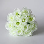 Peacock Roses Artificial Flowers, Single Stem DIY Fake Flowers for Weddings & Holidays, 12-Pack (13" Tall, 2" Bloom Diameter)