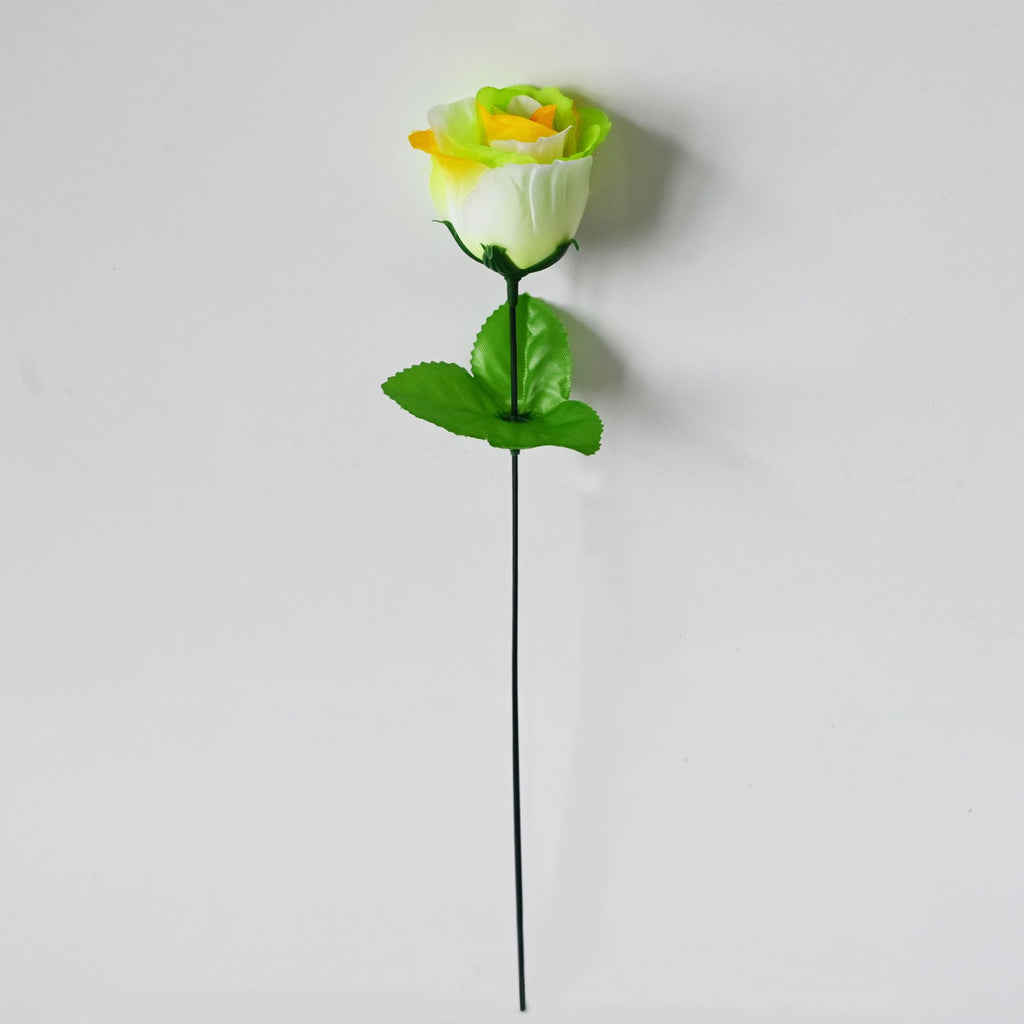 Peacock Roses Artificial Flowers, Single Stem DIY Fake Flowers for Weddings & Holidays, 12-Pack (13" Tall, 2" Bloom Diameter)