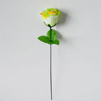 Peacock Roses Artificial Flowers, Single Stem DIY Fake Flowers for Weddings & Holidays, 12-Pack (13" Tall, 2" Bloom Diameter)
