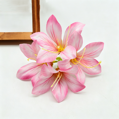 Artificial Silk Bauhinia Flower Clusters, 3 Pack, 4 Blooms Each, Perfect for DIY Crafts, Wedding Decor, and Gift Packaging