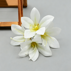 Artificial Silk Bauhinia Flower Clusters, 3 Pack, 4 Blooms Each, Perfect for DIY Crafts, Wedding Decor, and Gift Packaging