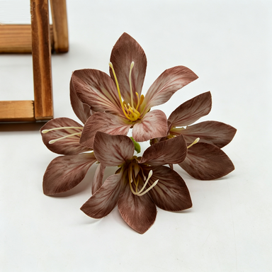Artificial Silk Bauhinia Flower Clusters, 3 Pack, 4 Blooms Each, Perfect for DIY Crafts, Wedding Decor, and Gift Packaging