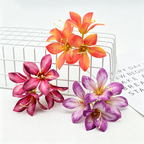 Artificial Silk Bauhinia Flower Clusters, 3 Pack, 4 Blooms Each, Perfect for DIY Crafts, Wedding Decor, and Gift Packaging