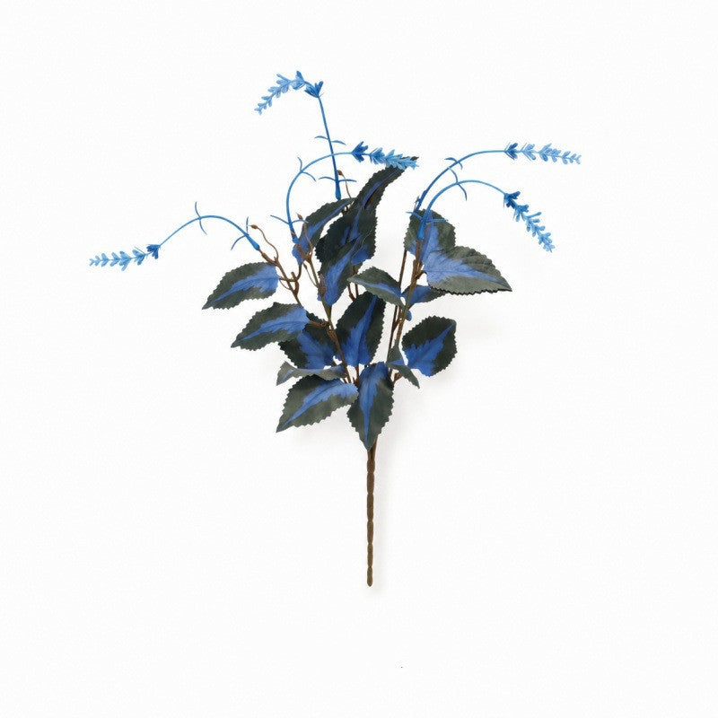 Artificial Perilla Leaf Lavender Bush, 16" Tall, Modern Indoor Decor, Plastic Faux Florals, Single Bush