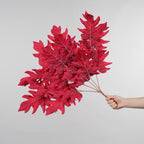 Artificial Oak Leaf Bush, 23" Long, Mixed Material, Modern Style, Red, Blue, Purple, Perfect for Weddings & Home Decor