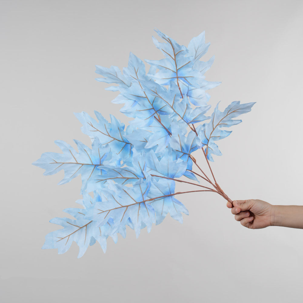 Artificial Oak Leaf Bush, 23" Long, Mixed Material, Modern Style, Red, Blue, Purple, Perfect for Weddings & Home Decor