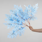 Artificial Oak Leaf Bush, 23" Long, Mixed Material, Modern Style, Red, Blue, Purple, Perfect for Weddings & Home Decor