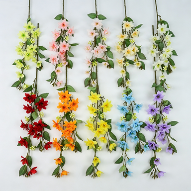 Artificial Jasmine Stems, Modern Bush with 11 Blooms, 28" Tall, Perfect for Weddings & Home Decor