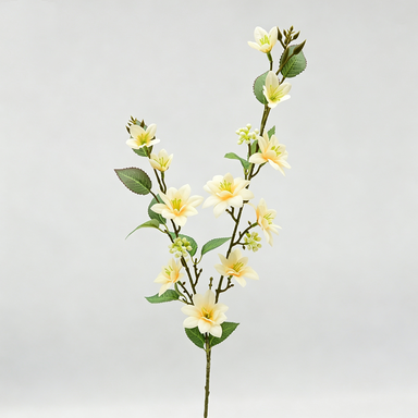 Artificial Jasmine Stems, Modern Bush with 11 Blooms, 28" Tall, Perfect for Weddings & Home Decor