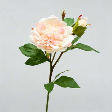 Artificial Peony Stem, Realistic Peony Bush with 2 Blooms, 26" Tall, Home Decor, Table Centerpiece, Photography Prop