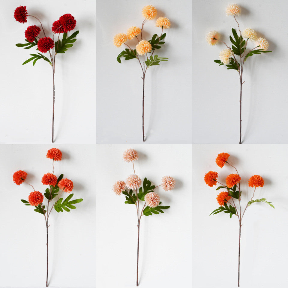 Artificial Chrysanthemum Bush, 20" Tall, Silk Flowers, 5 Blooms, Perfect for Weddings & Home Decor