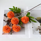 Artificial Chrysanthemum Bush, 20" Tall, Silk Flowers, 5 Blooms, Perfect for Weddings & Home Decor