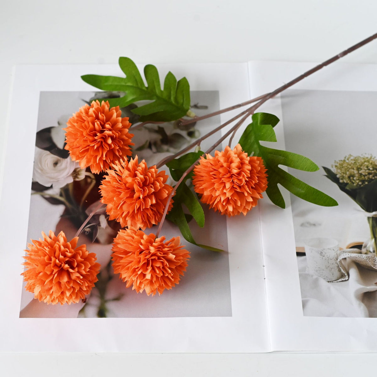 Artificial Chrysanthemum Bush, 20" Tall, Silk Flowers, 5 Blooms, Perfect for Weddings & Home Decor
