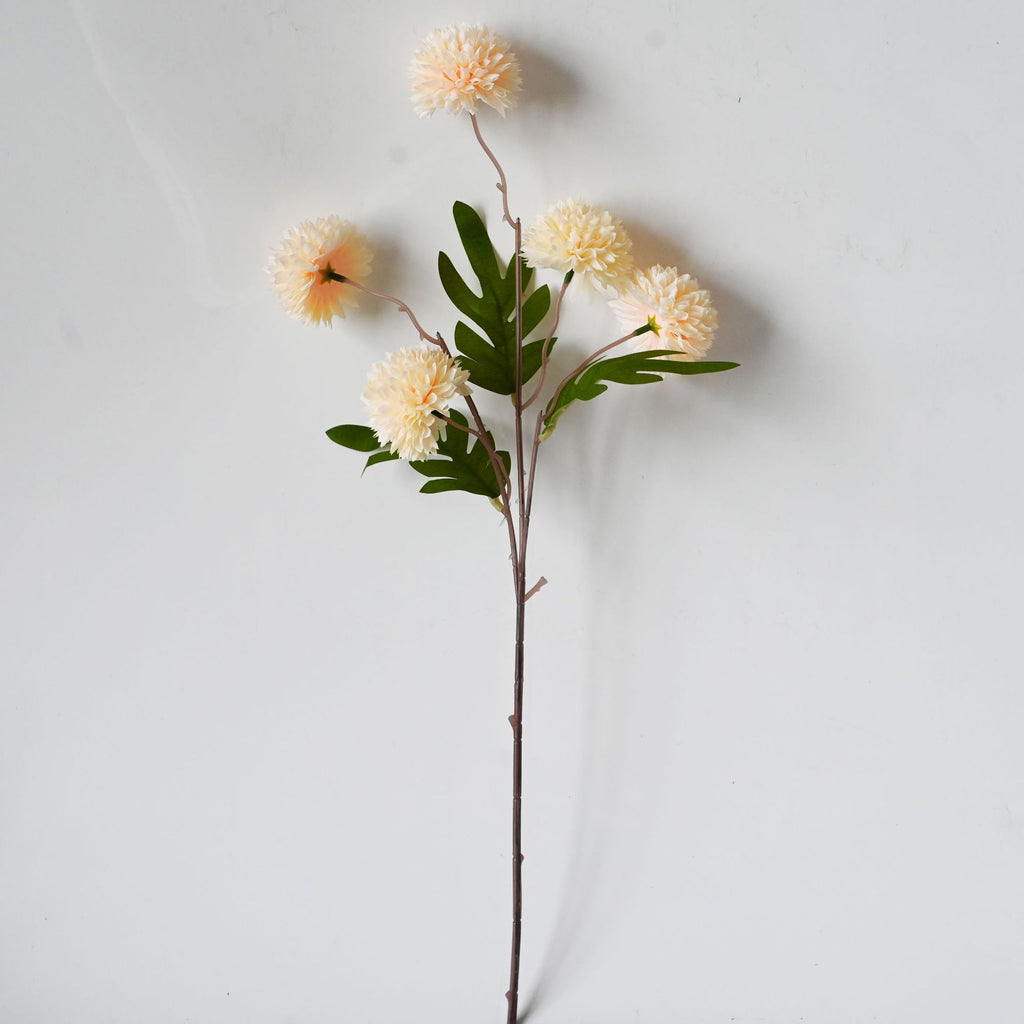Artificial Chrysanthemum Bush, 20" Tall, Silk Flowers, 5 Blooms, Perfect for Weddings & Home Decor