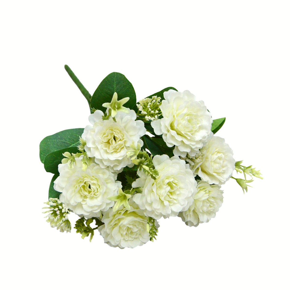 Artificial Peony Bouquet, 13" Tall, 7 Blooms, Wedding & Home Decor, Indoor Arrangement