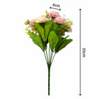 Artificial Peony Bouquet, 13" Tall, 7 Blooms, Wedding & Home Decor, Indoor Arrangement