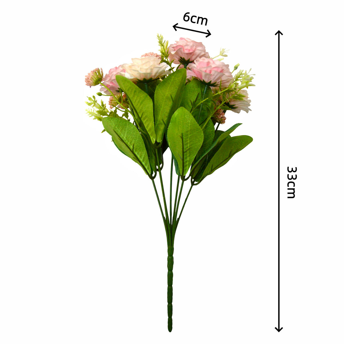 Artificial Peony Bouquet, 13" Tall, 7 Blooms, Wedding & Home Decor, Indoor Arrangement