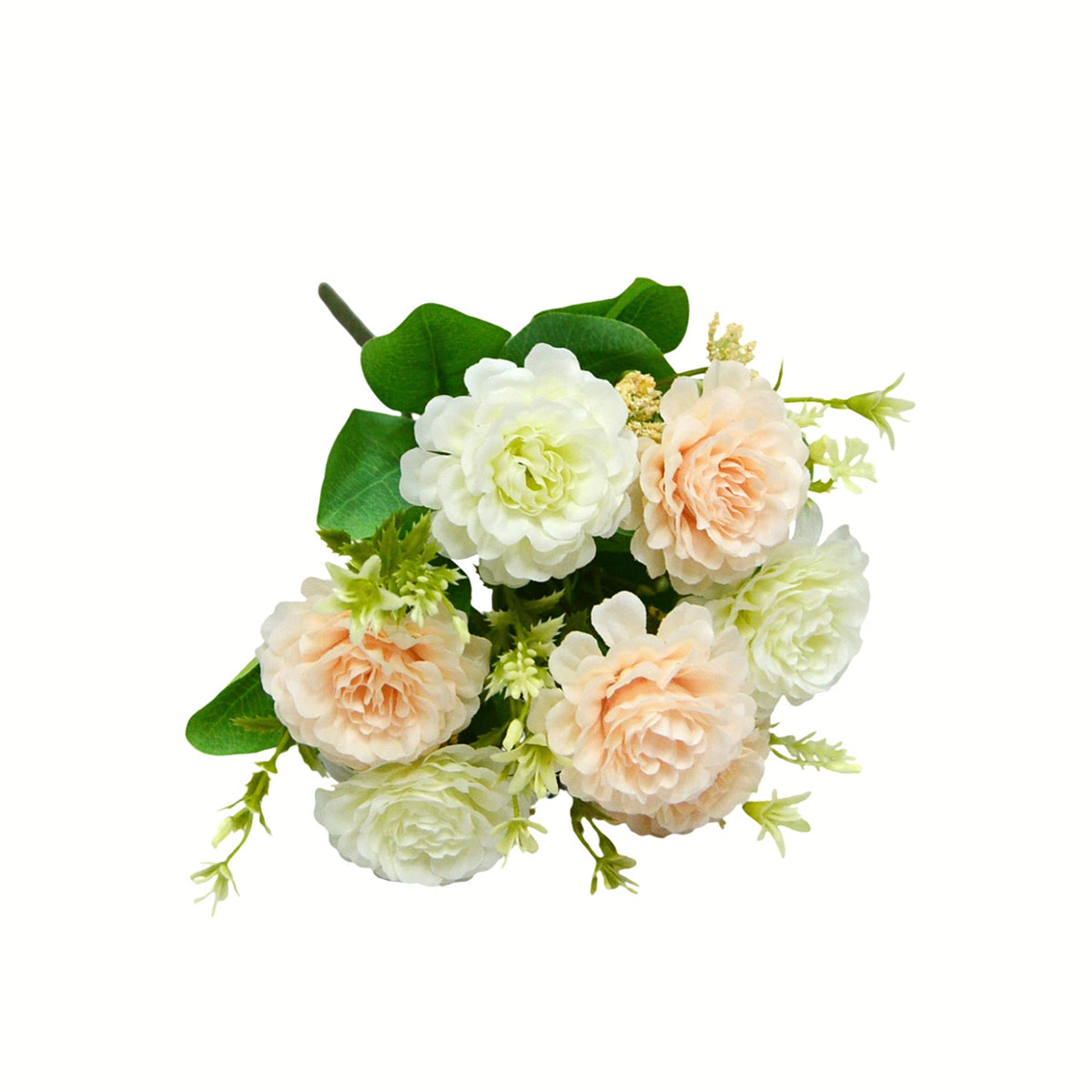 Artificial Peony Bouquet, 13" Tall, 7 Blooms, Wedding & Home Decor, Indoor Arrangement