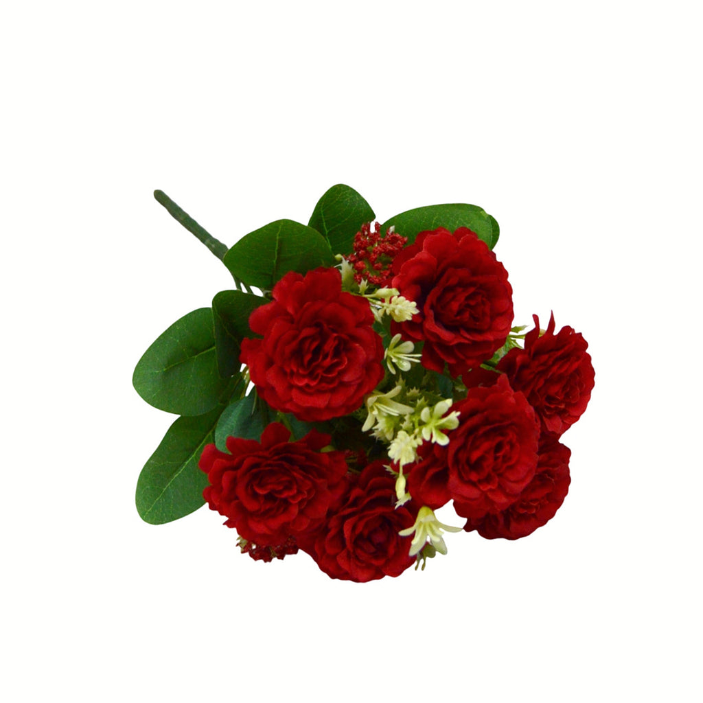 Artificial Peony Bouquet, 13" Tall, 7 Blooms, Wedding & Home Decor, Indoor Arrangement