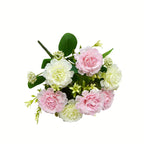 Artificial Peony Bouquet, 13" Tall, 7 Blooms, Wedding & Home Decor, Indoor Arrangement