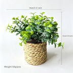 Artificial Plant Pot, 6" Tall, Mixed Material, Deep Green & Light Green, Perfect for Home, Office & Commercial Decor